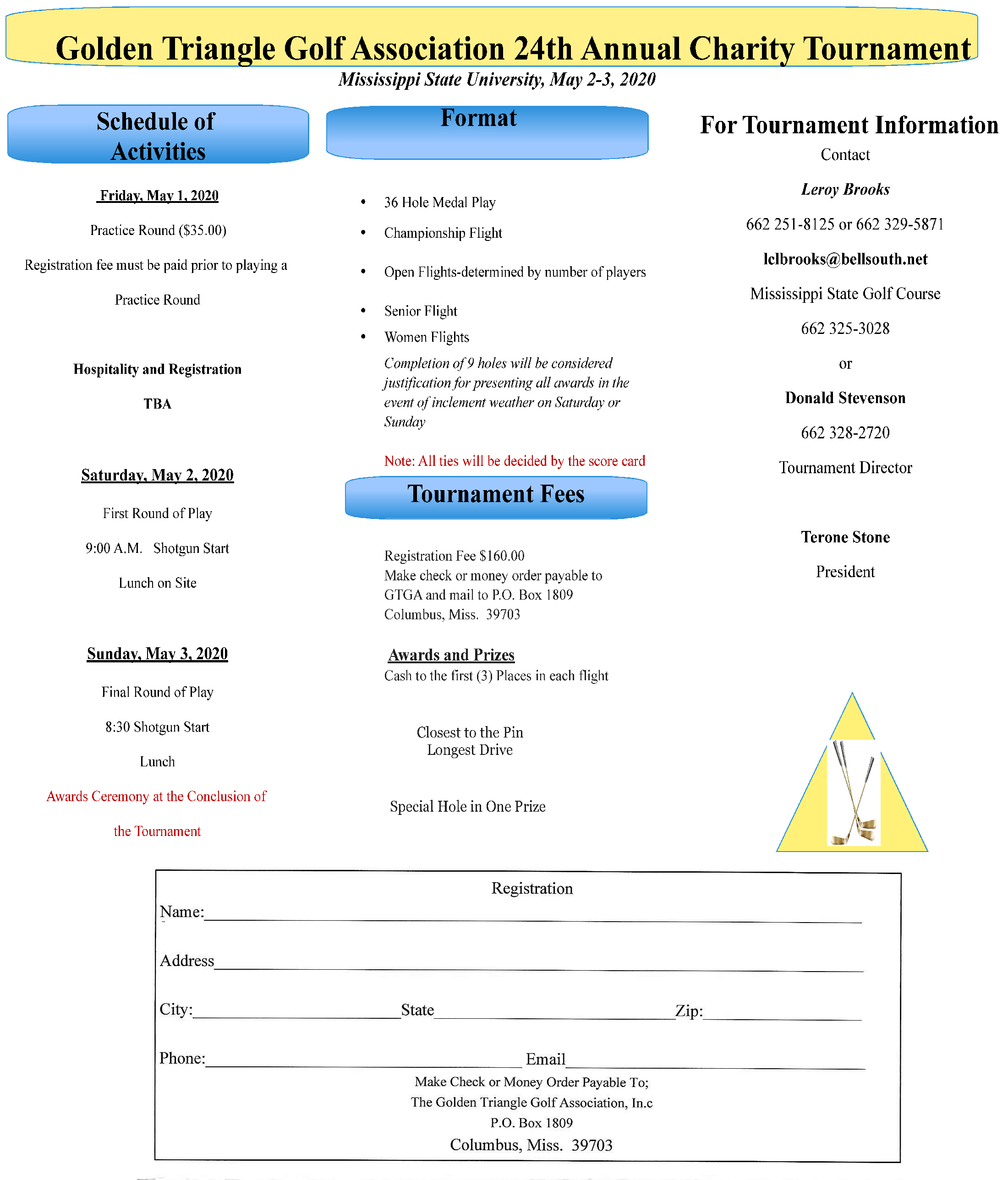 Registration Information Golden Triangle Golf Association