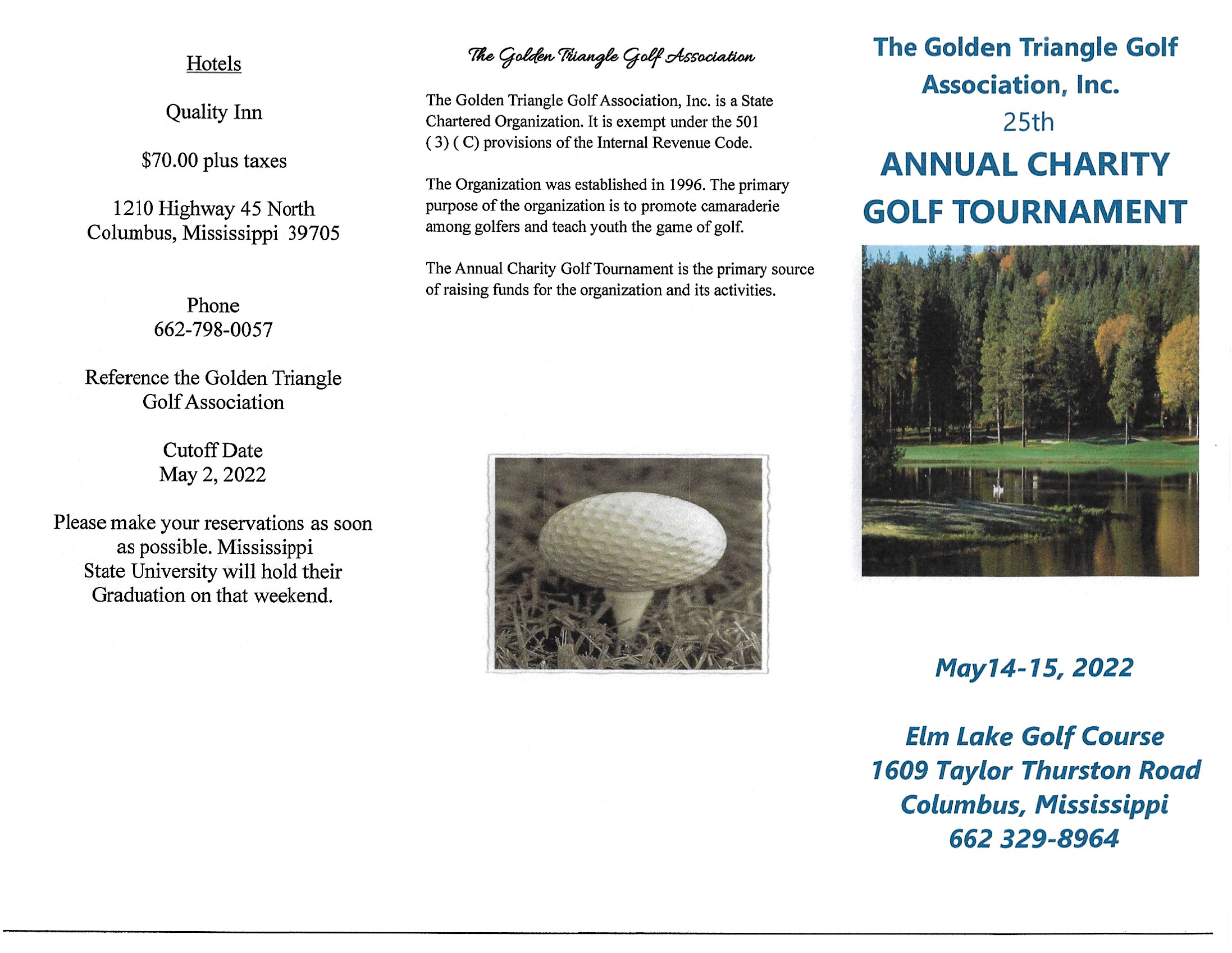 Registration Information Golden Triangle Golf Association