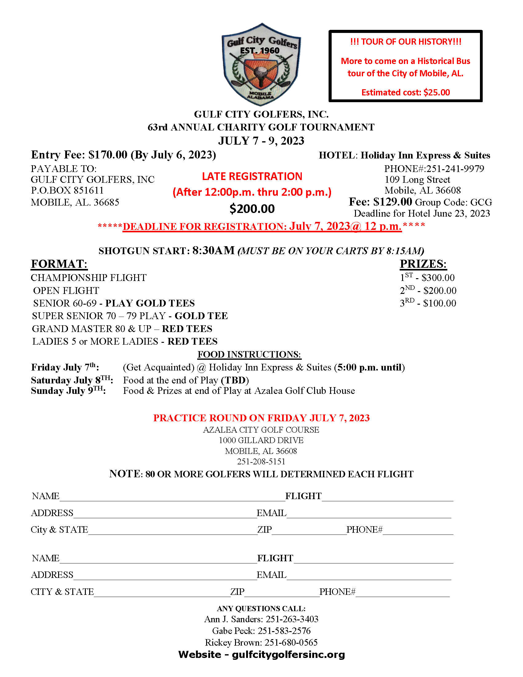 Registration Capitol City annual golf tournament