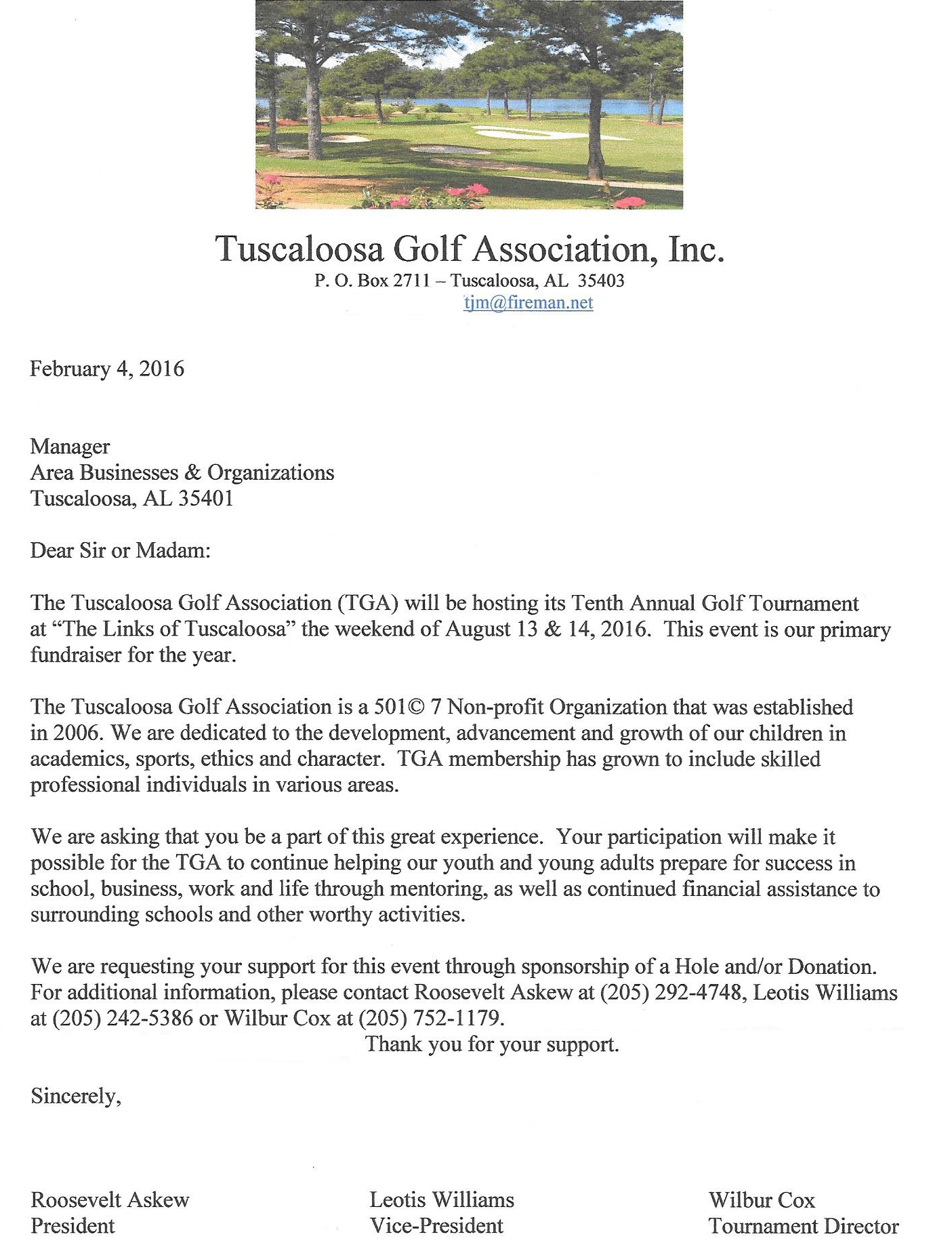 Welcome to Tuscaloosa Golf Association